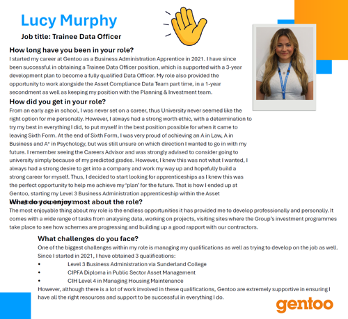 Read about Lucy, a trainee data officer
