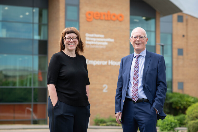 Emily Cox MBE with Keith Loraine OBE.