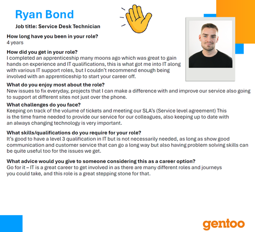 Read about Ryan, a service desk technician