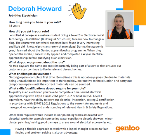 Read about Deborah, an electrician